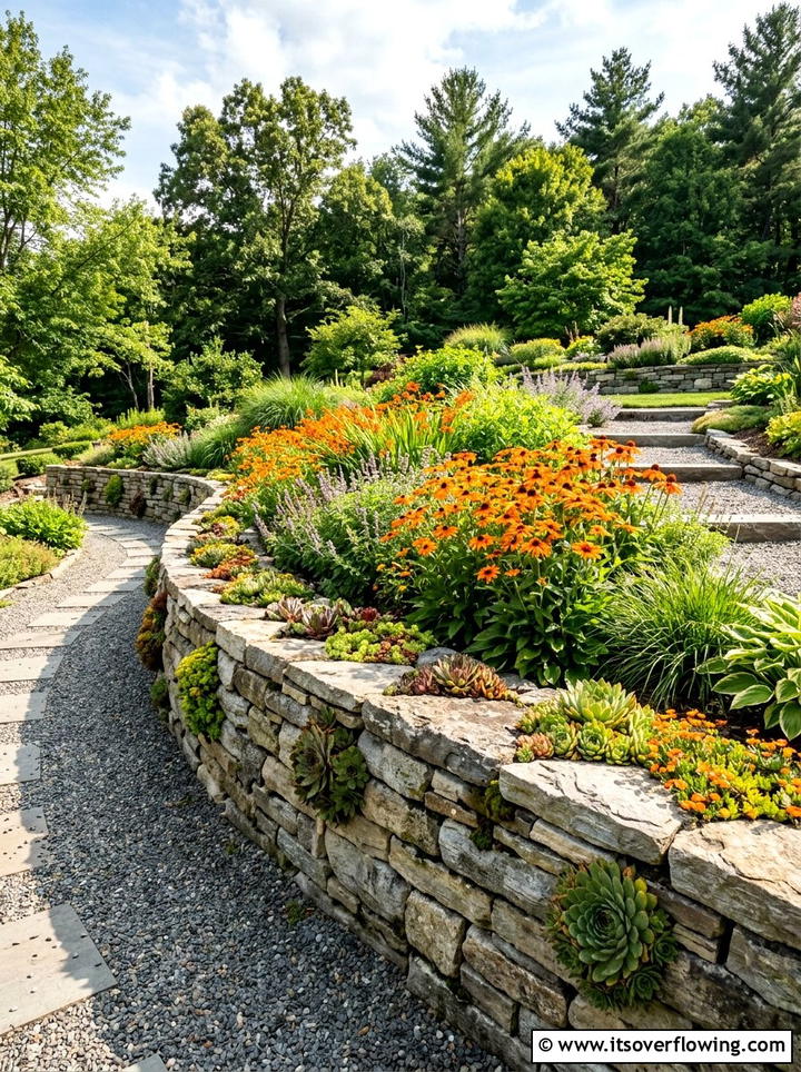 Stone Wall Garden - 25 garden ideas for fall