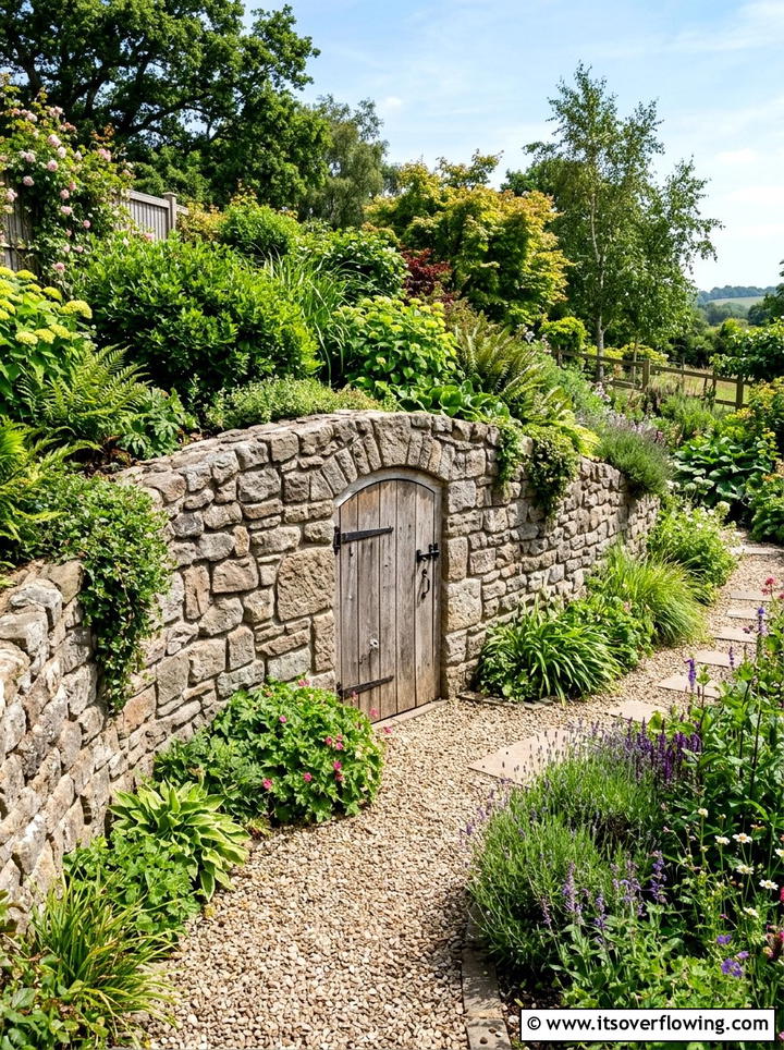 Stone Wall Integrated Compost Niche - 25 creative garden ideas with composting stations