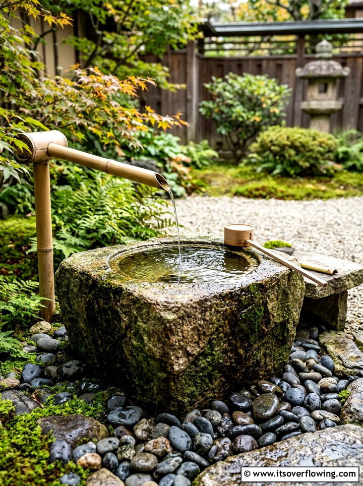 Stone Water Basin - 25 garden ideas for zen spaces