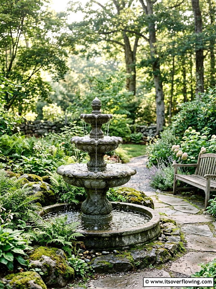 Stone Water Fountain - 25 garden decor ideas for relaxing spaces