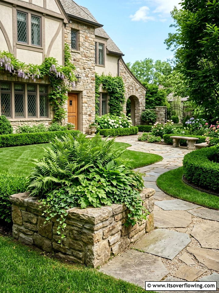 Stone Wrapped Planter Box - 25 garden ideas with planter boxes