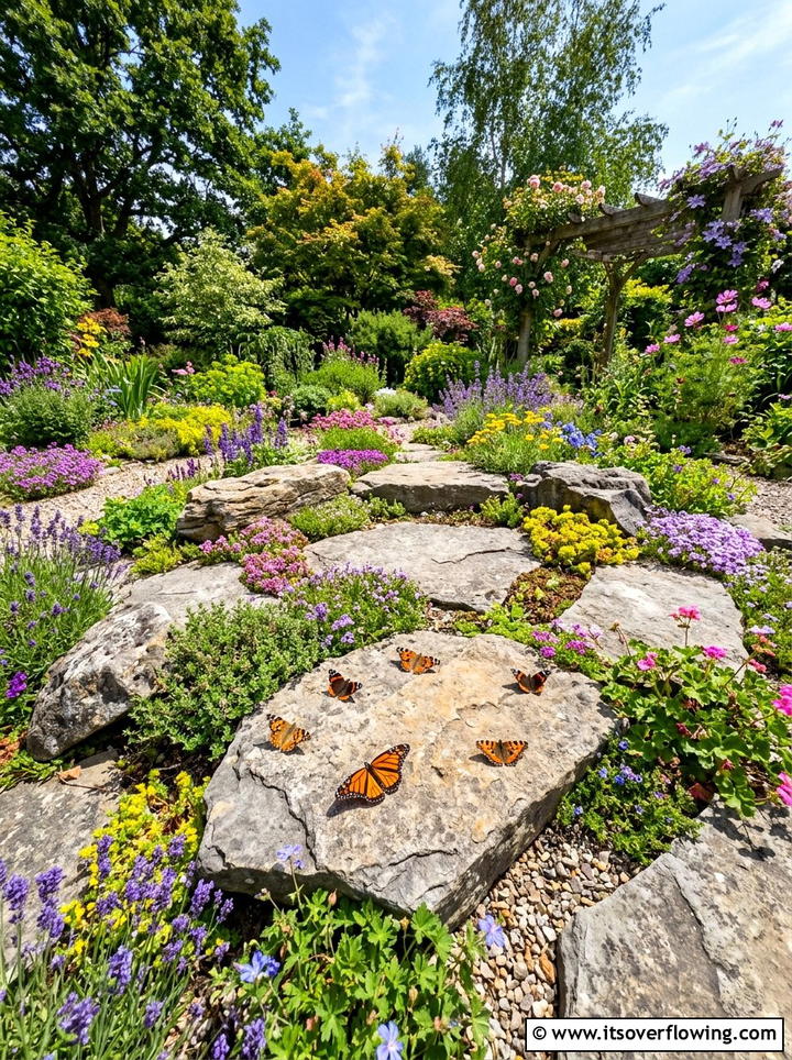 Stone basking spot - 25 garden ideas for butterflies