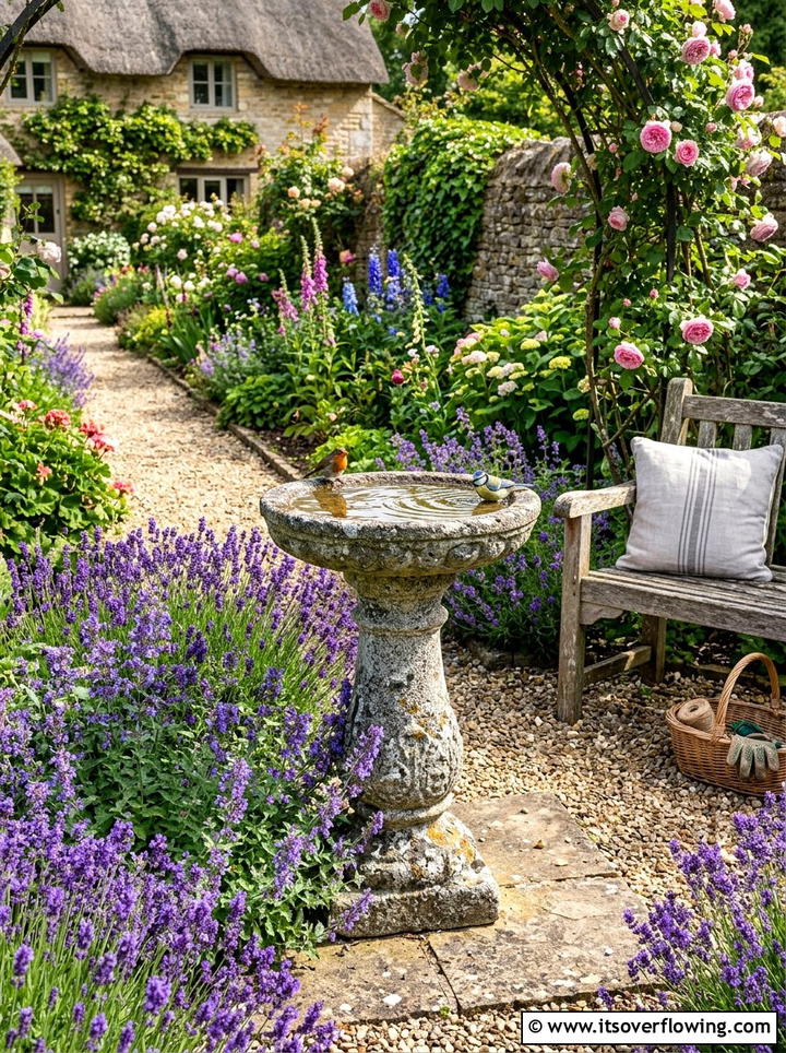 Stone bird bath garden - 25 garden decor ideas with bird baths
