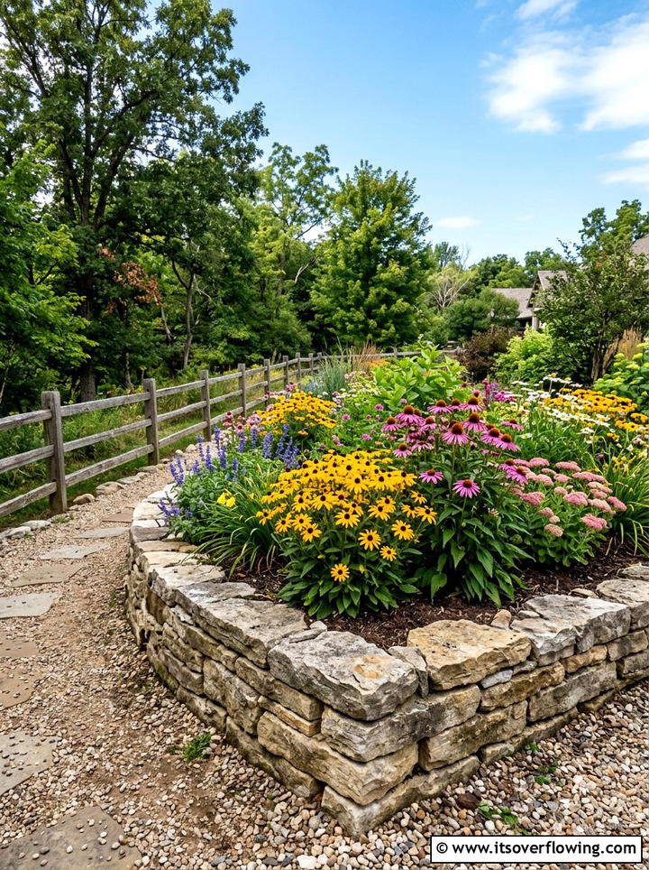 Stone corner garden bed - 25 small garden ideas with corner planters