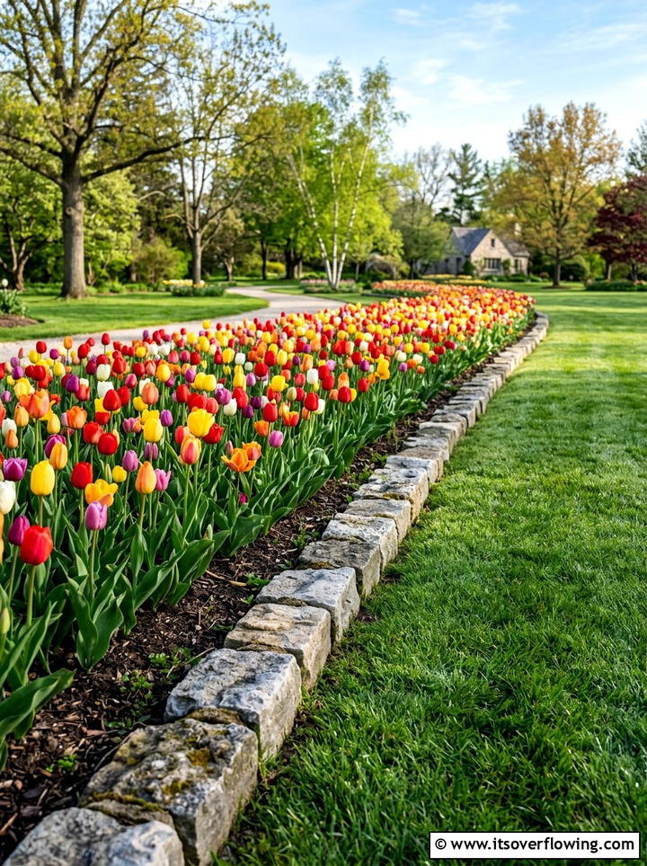Stone edging for flower beds - 25 upcycled garden ideas with stones