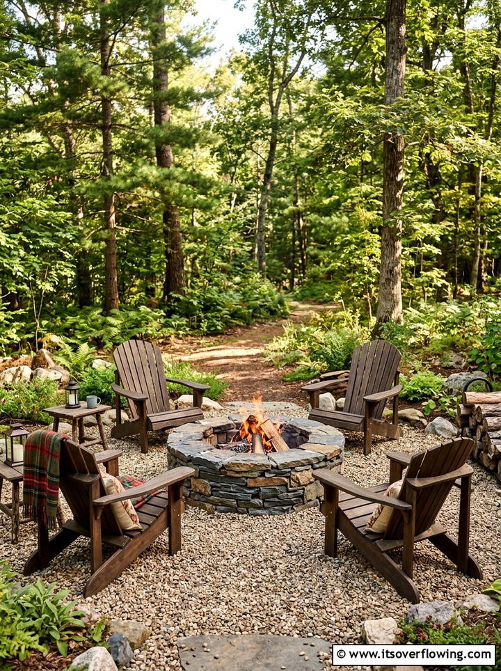 Stone fire pit - 25 backyard decorating ideas with rustic accents