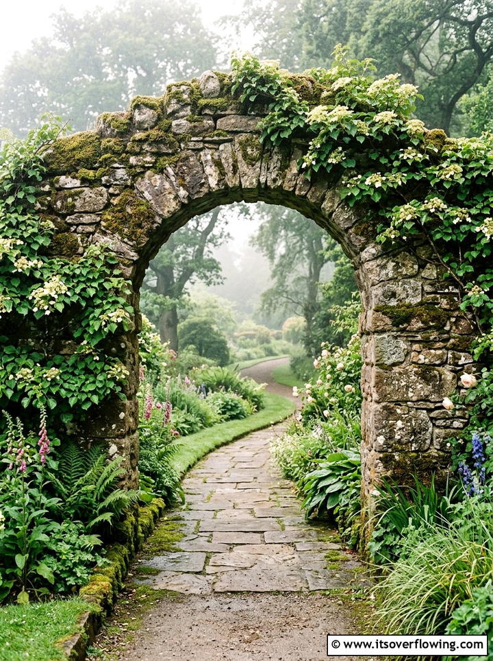Stone garden arch - 25 garden decor ideas with garden arches