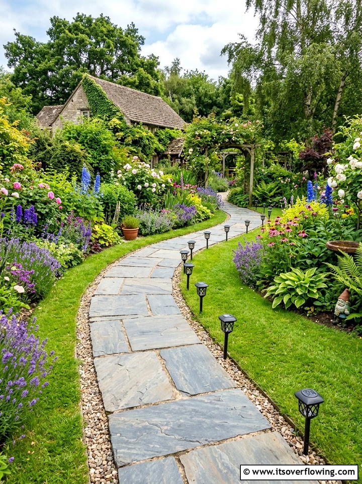 Stone garden path - 25 backyard ideas for suburban homes