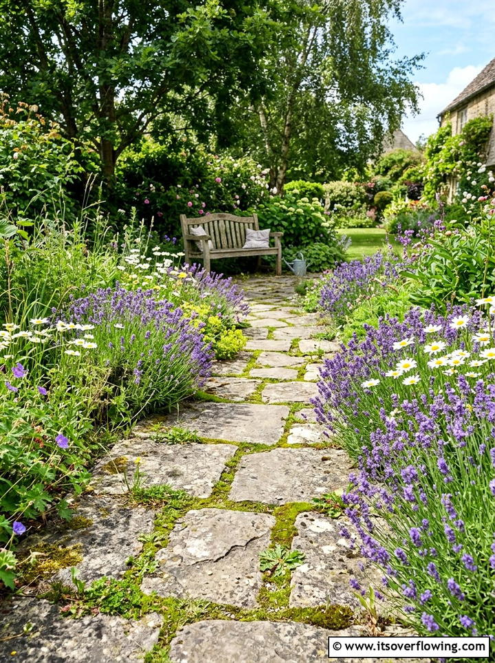 Stone garden path - 25 garden ideas for cottage homes