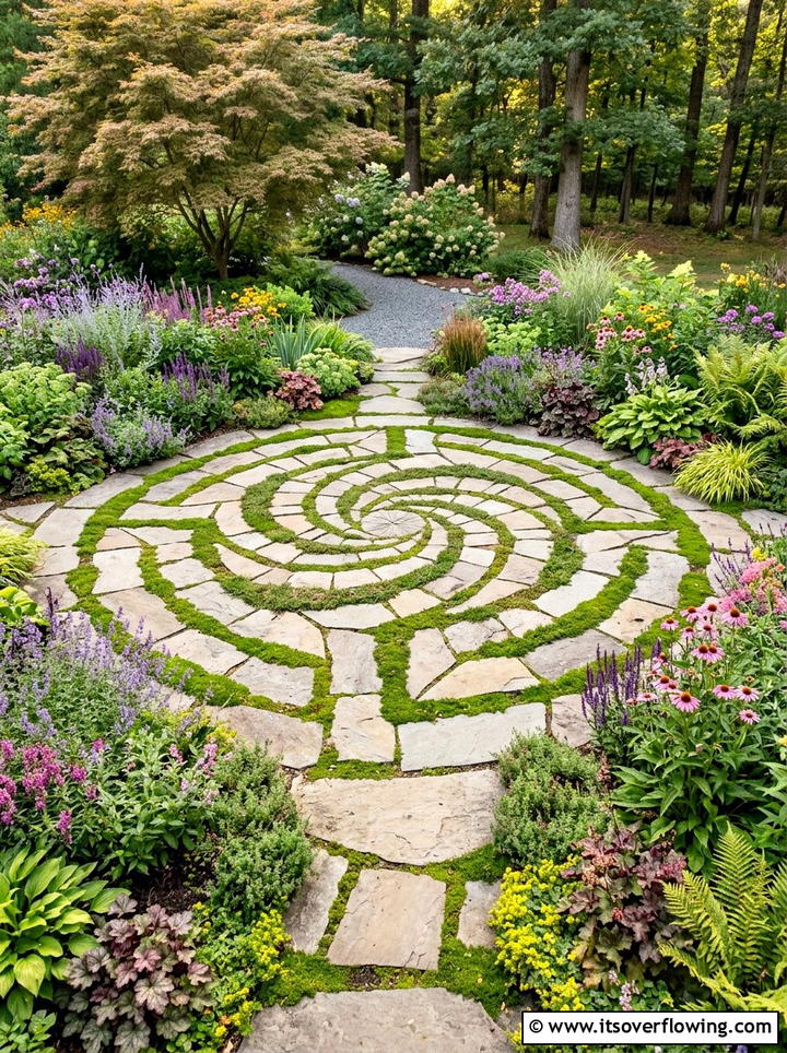 Stone path mandala - 25 creative garden ideas with mandala gardens