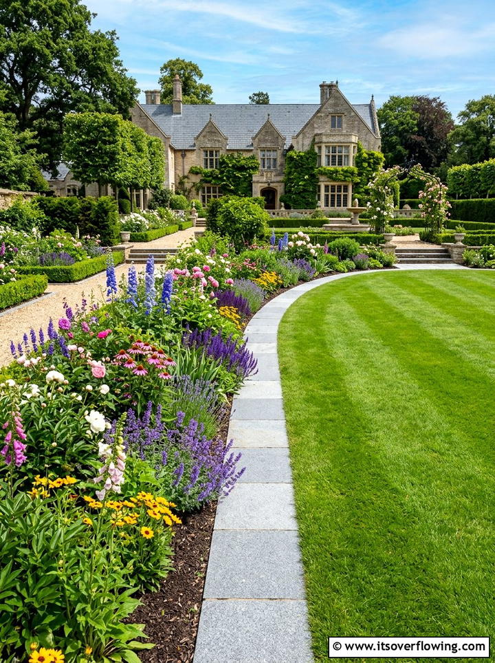 Stone paver border - 25 garden ideas with garden edging
