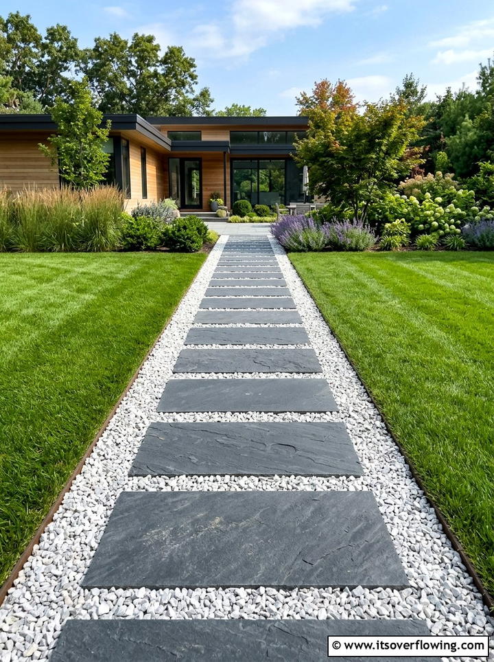 Stone paver walkway - 25 backyard ideas with minimalist style