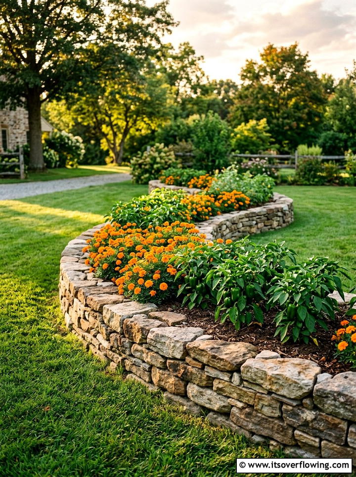 Stone raised garden bed - 25 garden design ideas with raised beds