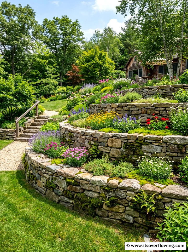 Stone retaining wall - 25 backyard decorating ideas with rustic accents