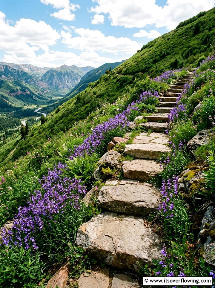 Stone stairs hidden in hillside - 25 creative garden ideas with secret pathways