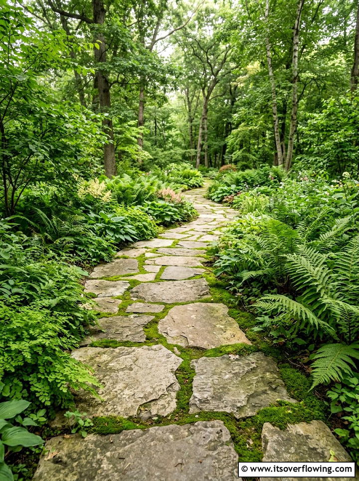 Stone walkway path - 25 creative garden ideas with low maintenance design