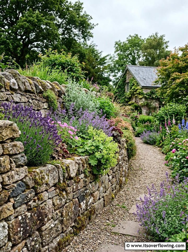 Stone wall planters - 25 backyard ideas with raised planter boxes