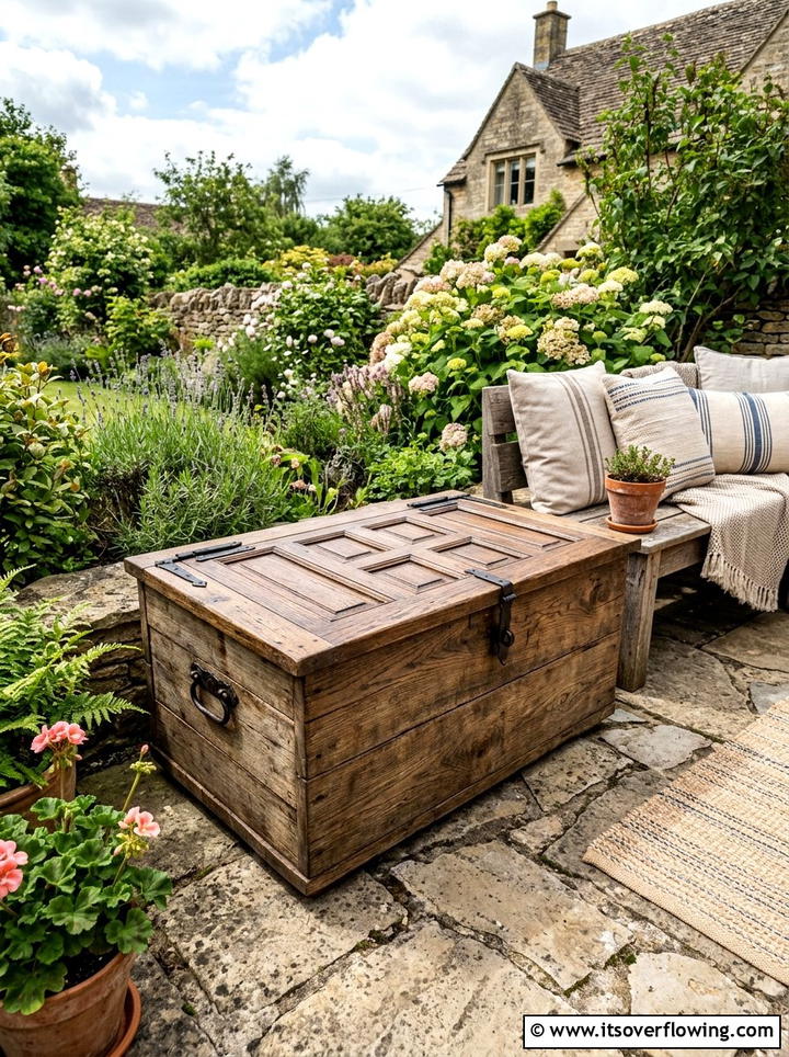 Storage Box Lid - 25 upcycled garden ideas with cabinet doors