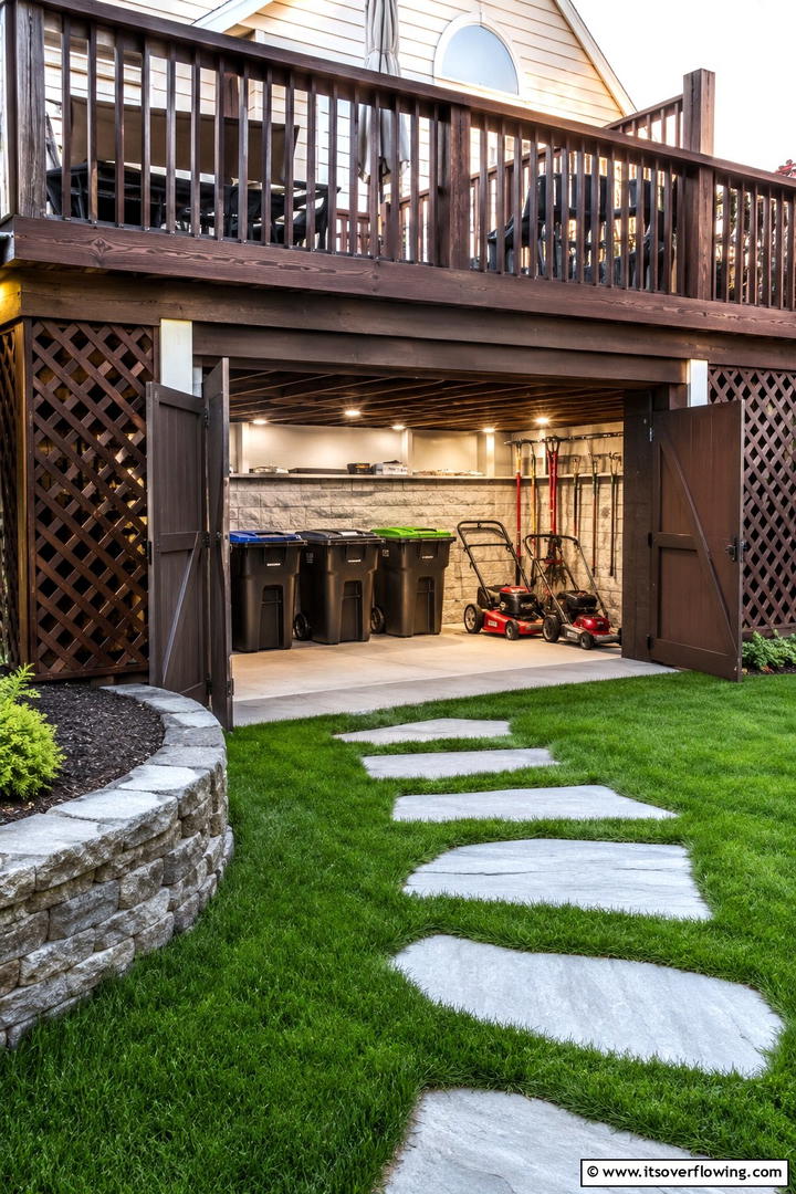 Storage Under the Deck - 30 Practical Outdoor Storage Ideas for a Tidy Yard