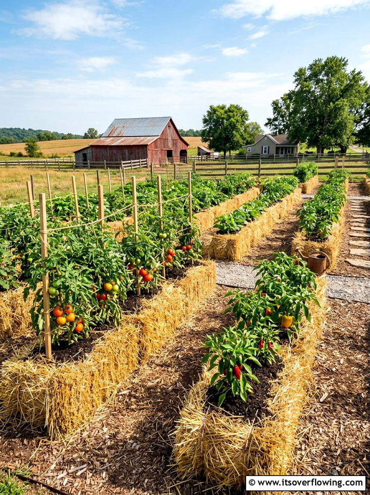 Straw Bale Vegetable Garden - 25 garden ideas with vegetables