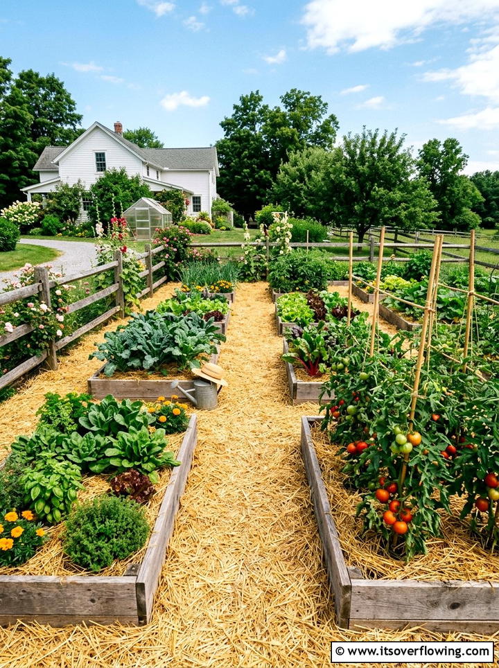 Straw Mulch Bed - 25 garden ideas with mulch