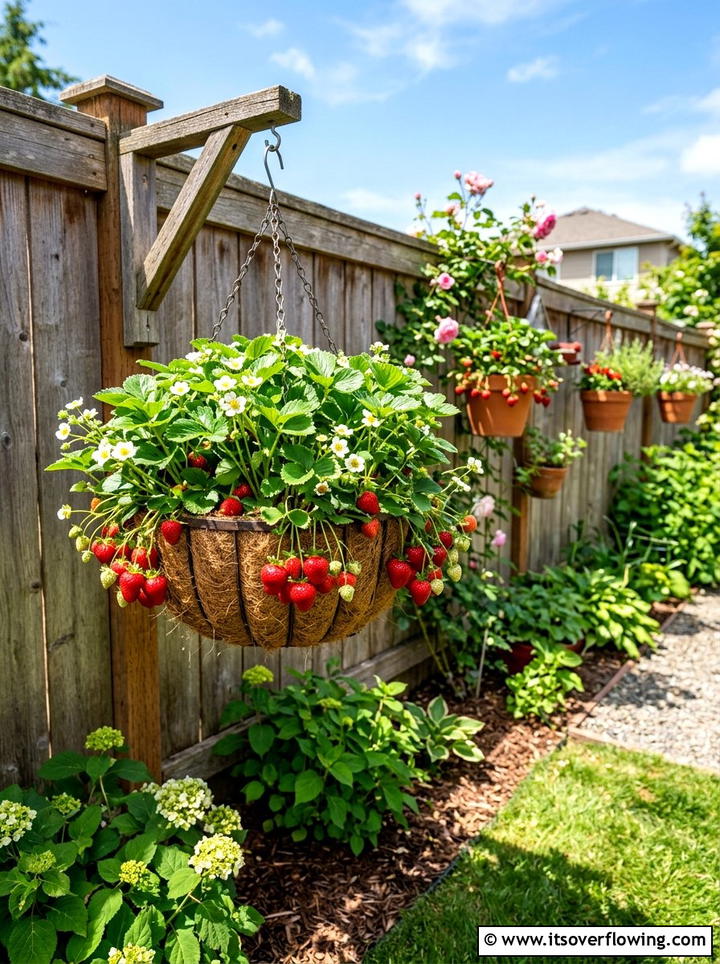 Strawberry Hanging Planter - 25 garden ideas with hanging baskets