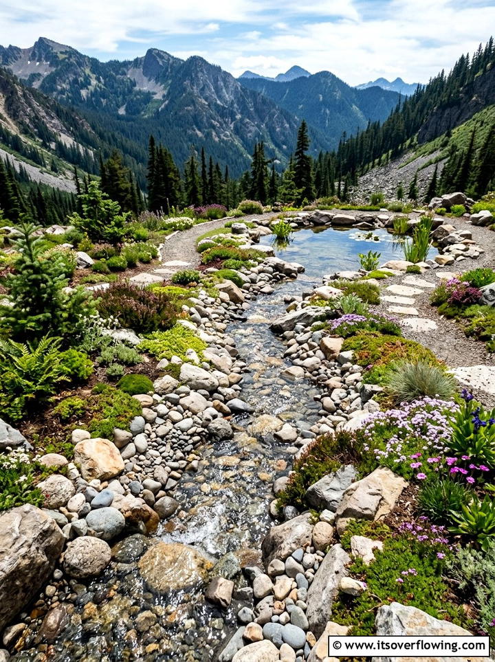 Stream Bed Water Feature - 25 creative garden ideas with mini ponds