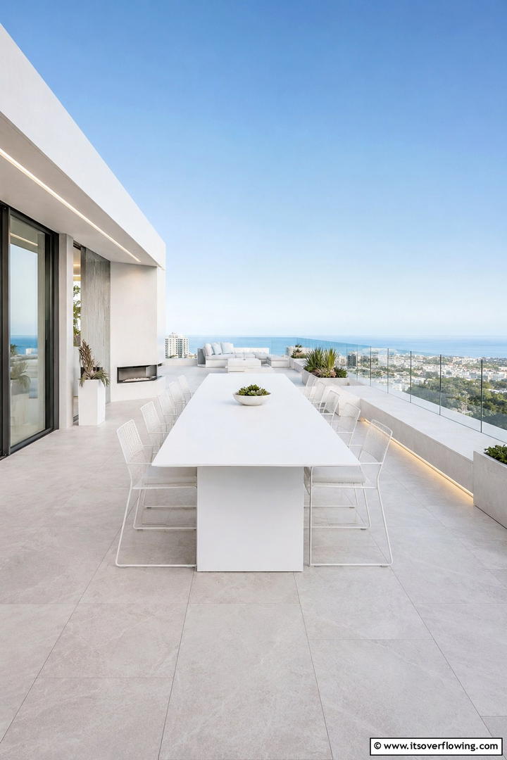 Streamlined Terrace Dining - 30 Inviting Outdoor Dining Area Ideas for Al Fresco Meals