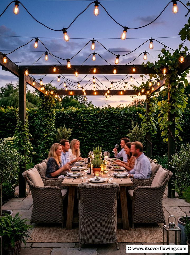String Light Canopy - 25 garden decor ideas on a budget