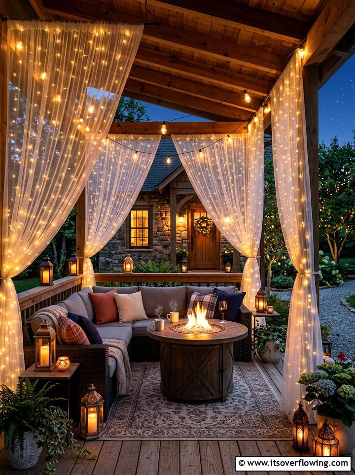 String Light Curtains Front Porch - 25 front porch ideas with outdoor curtains