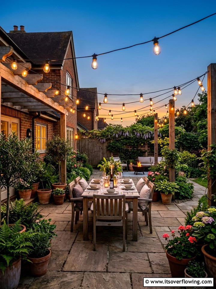 String Lighting - 25 backyard ideas for relaxing