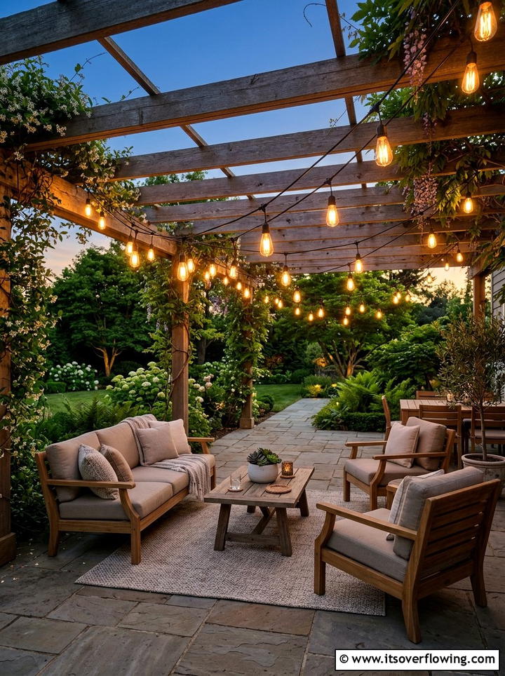 String Lighting - 25 backyard ideas for winter ambiance