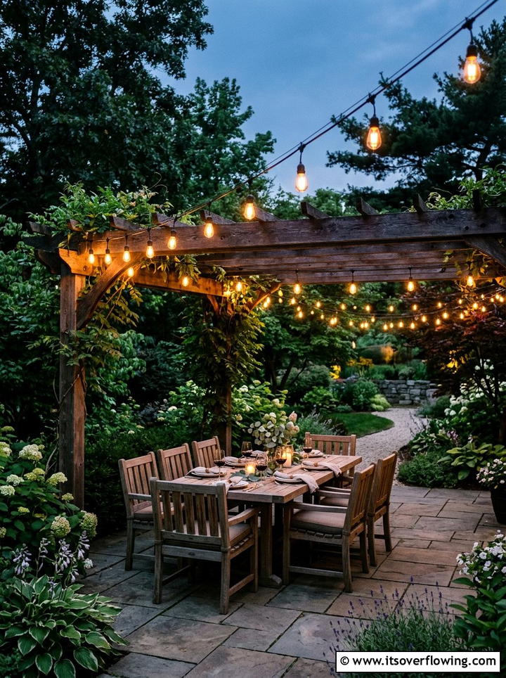 String Lighting - 25 backyard ideas on a budget