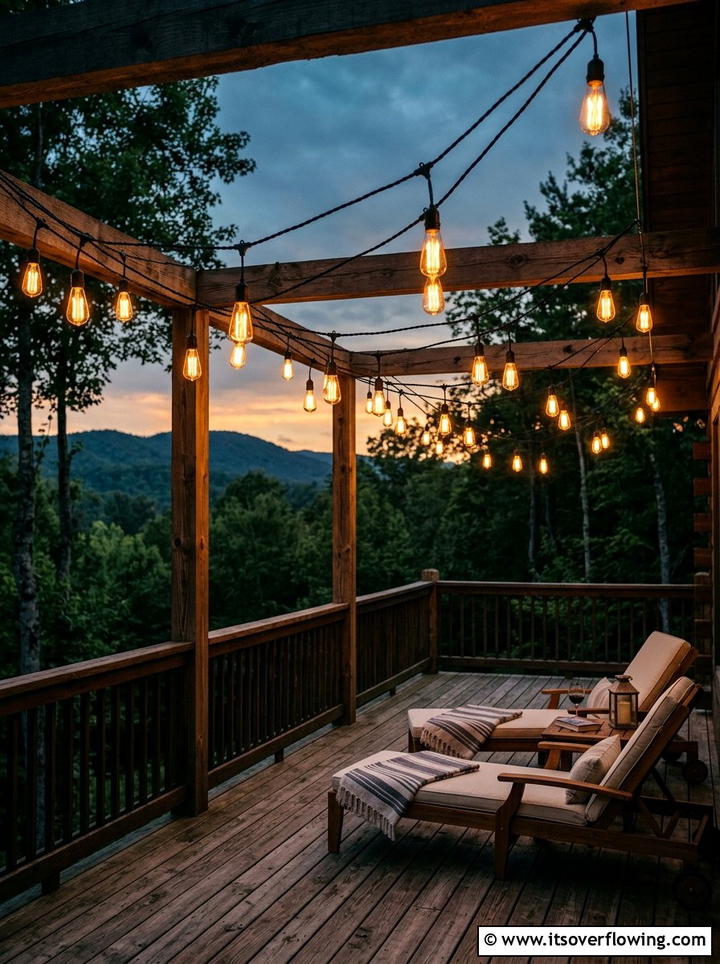 String Lighting Arrangement - 25 backyard ideas for spring makeovers
