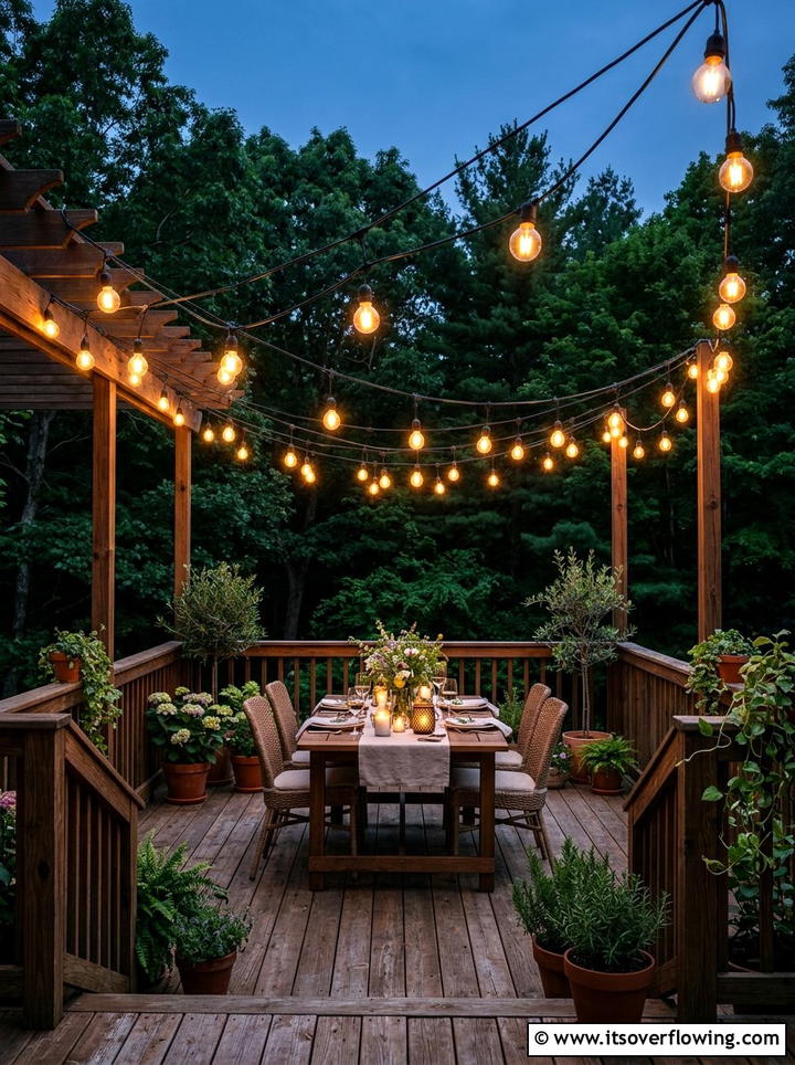 String Lighting Setup - 25 garden ideas for outdoor entertaining