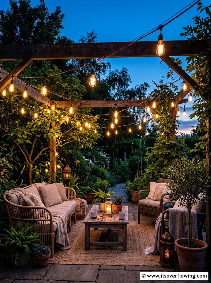 String Lights Outdoor - 25 garden ideas diy