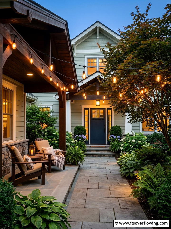 String Lights Patio - 25 cheap garden ideas with curb appeal upgrades