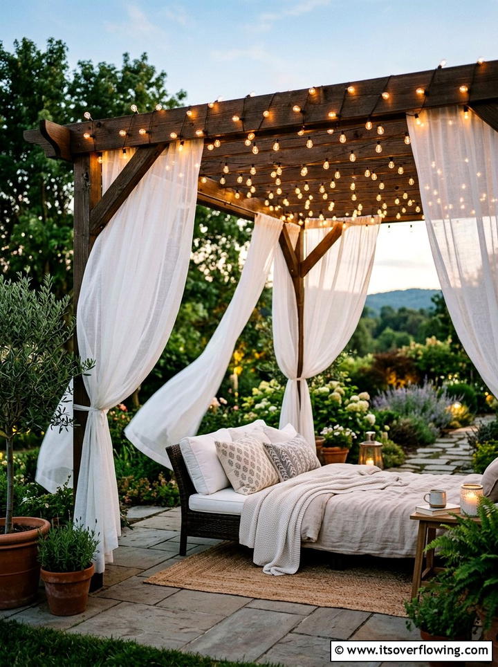 String Lights With Outdoor Curtains - 25 front porch ideas with string lights