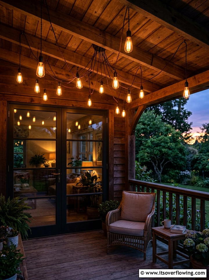String Lights - 25 front porch decor ideas on a budget