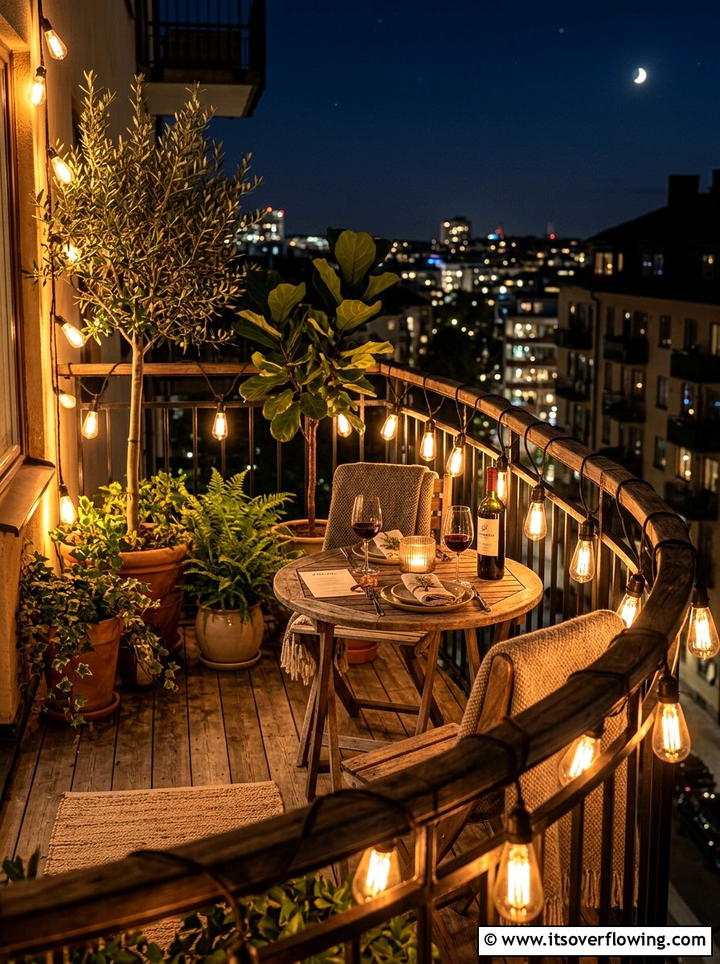 String lights for railing - 25 garden decor ideas for balconies