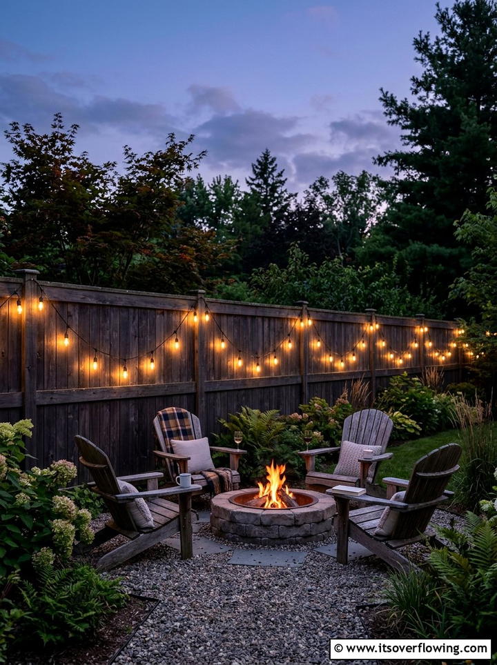 String lights on fence - 25 backyard decorating ideas with fence decor