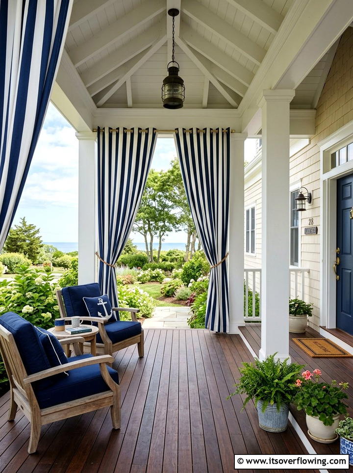 Striped Outdoor Curtains Front Porch - 25 front porch ideas with outdoor curtains