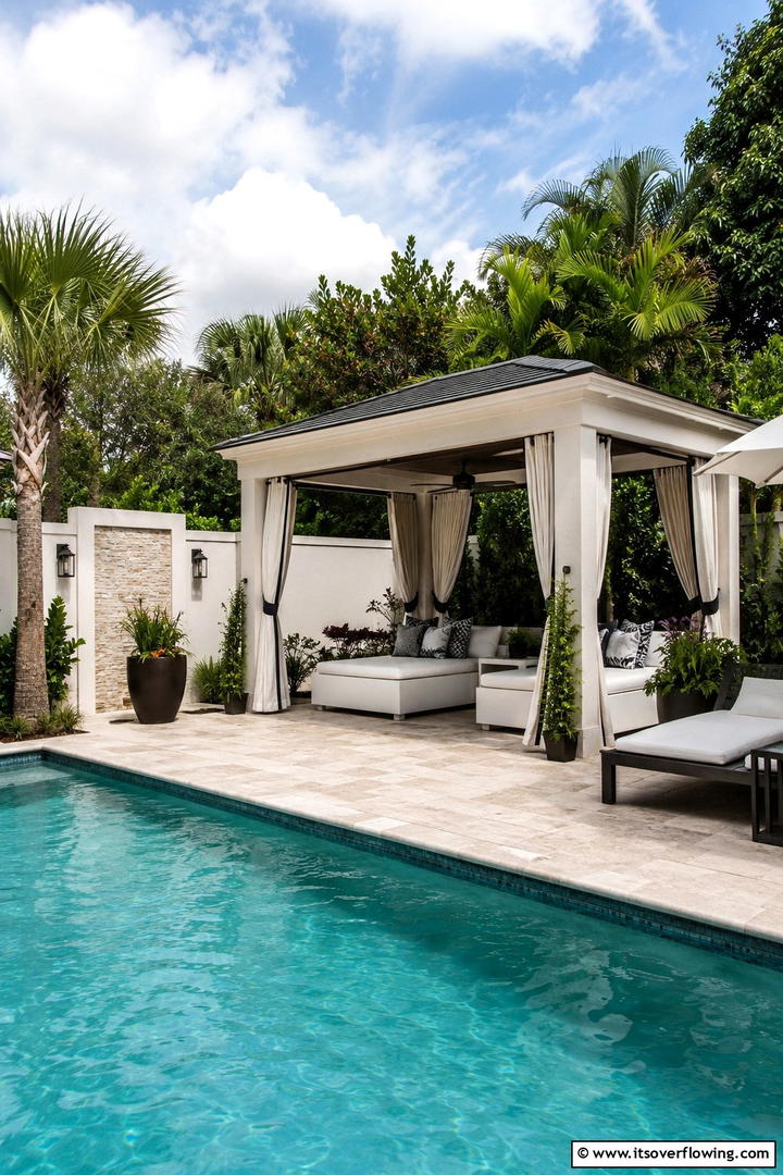 Stylish Poolside Cabana - 30 Modern Backyard Ideas to Transform Your Outdoor Oasis