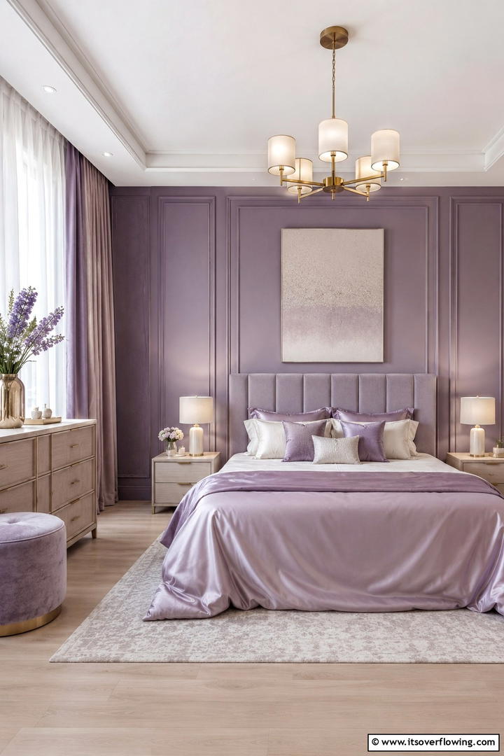 Subtle Iris Sophistication - 30 Purple Bedroom Ideas for a Dreamy and Relaxing Retreat