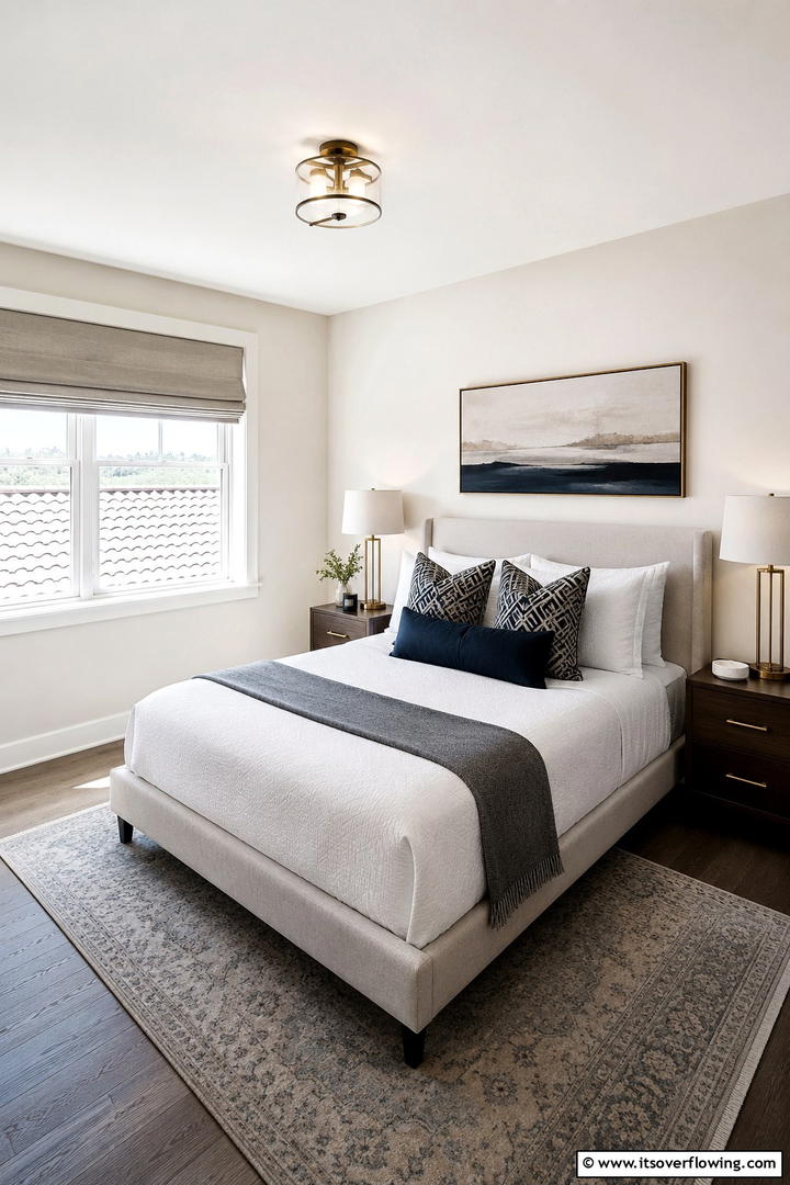 Subtle Luxury with Simple Details - 30 Space-Saving Small Guest Bedroom Ideas for Cozy Comfort