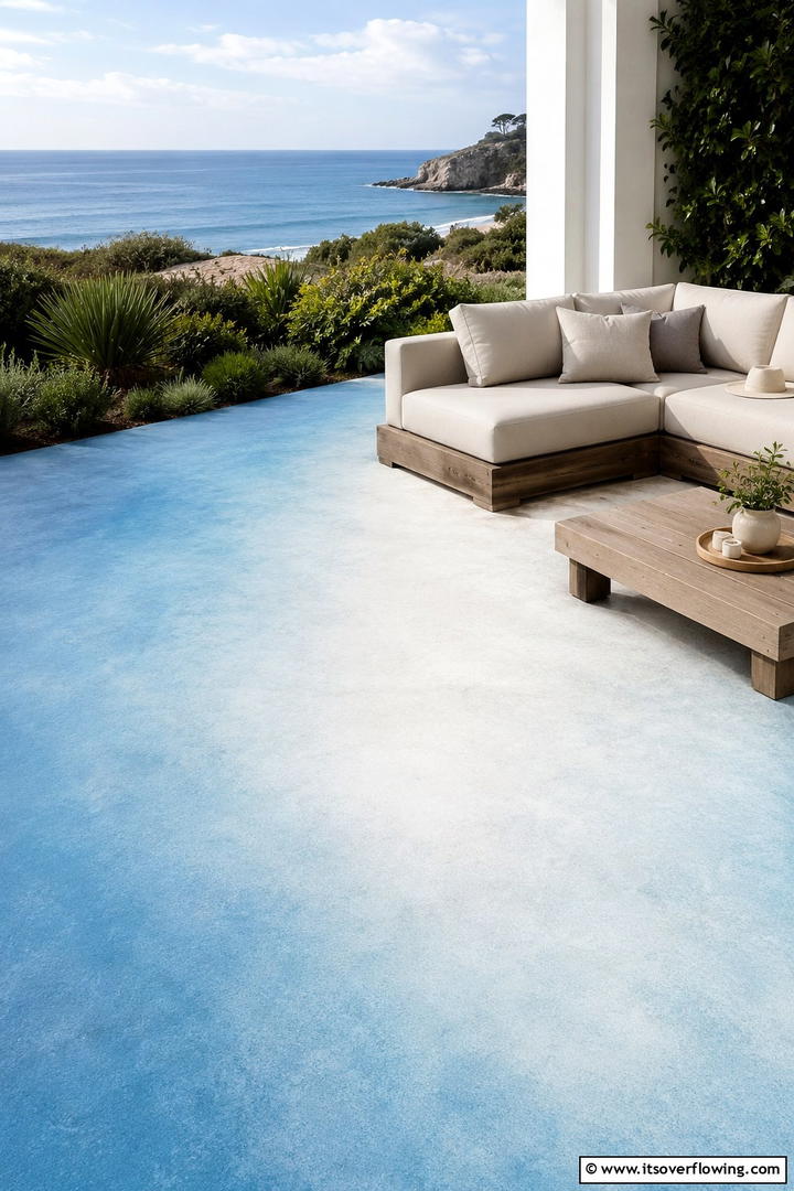 Subtle Ombre Shades - 30 Painted Concrete Patio Ideas for Colorful Outdoor Floors
