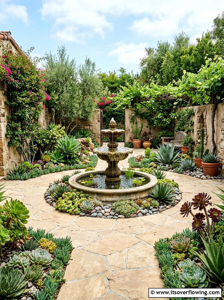 Succulent Courtyard - 25 backyard ideas with succulents
