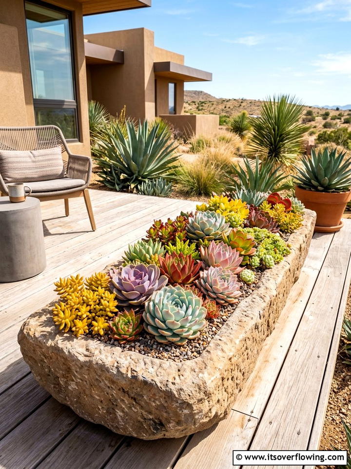 Succulent Deck Garden - 25 garden design ideas for decks