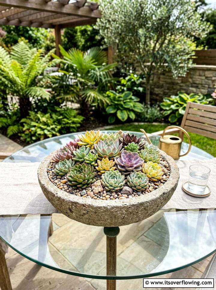 Succulent Dish Garden - 25 small garden ideas on a budget