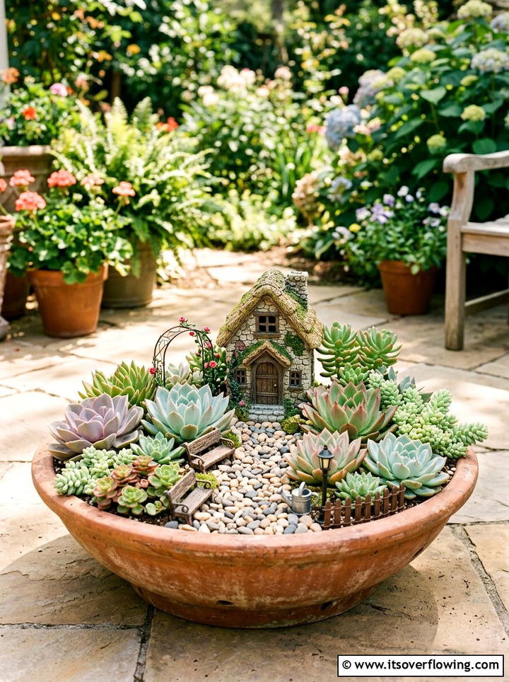 Succulent Fairy Garden - 25 garden ideas with fairy gardens